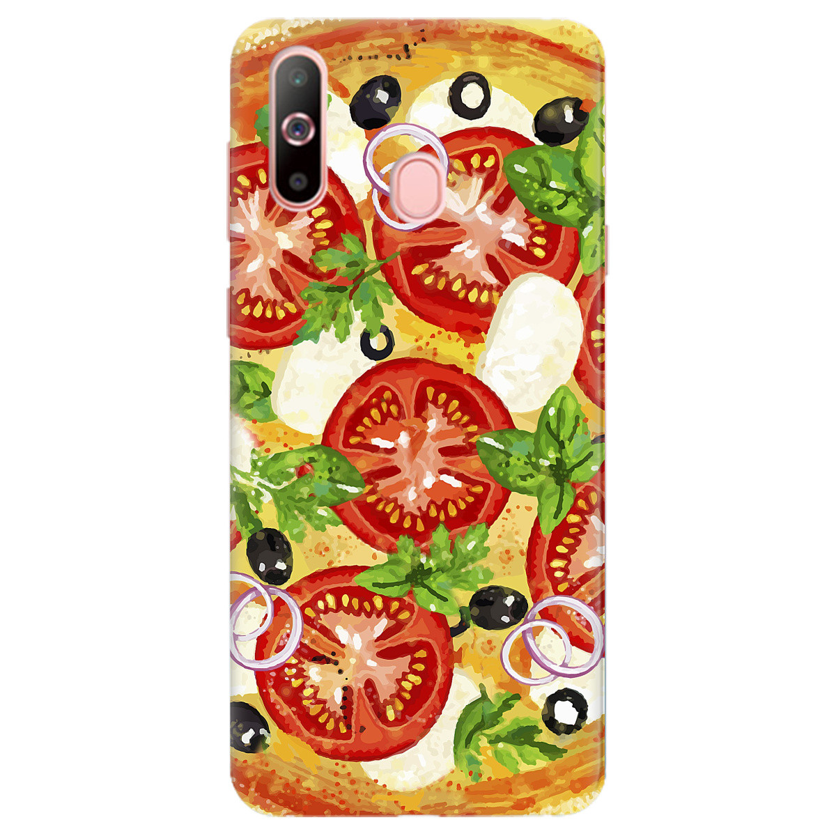 Оригінальний силіконовий чохол з малюнком для телефону Samsung Galaxy A60 | "Pizza"