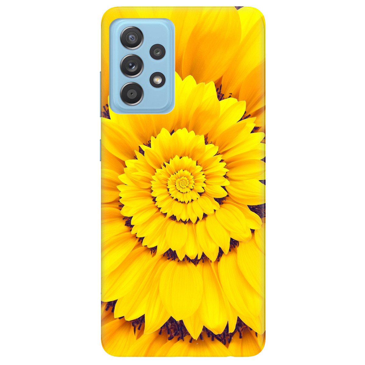 Захисний чохол силіконовий з принтом на смартфон Samsung Galaxy A52 | жовтого кольору "Sunflower"