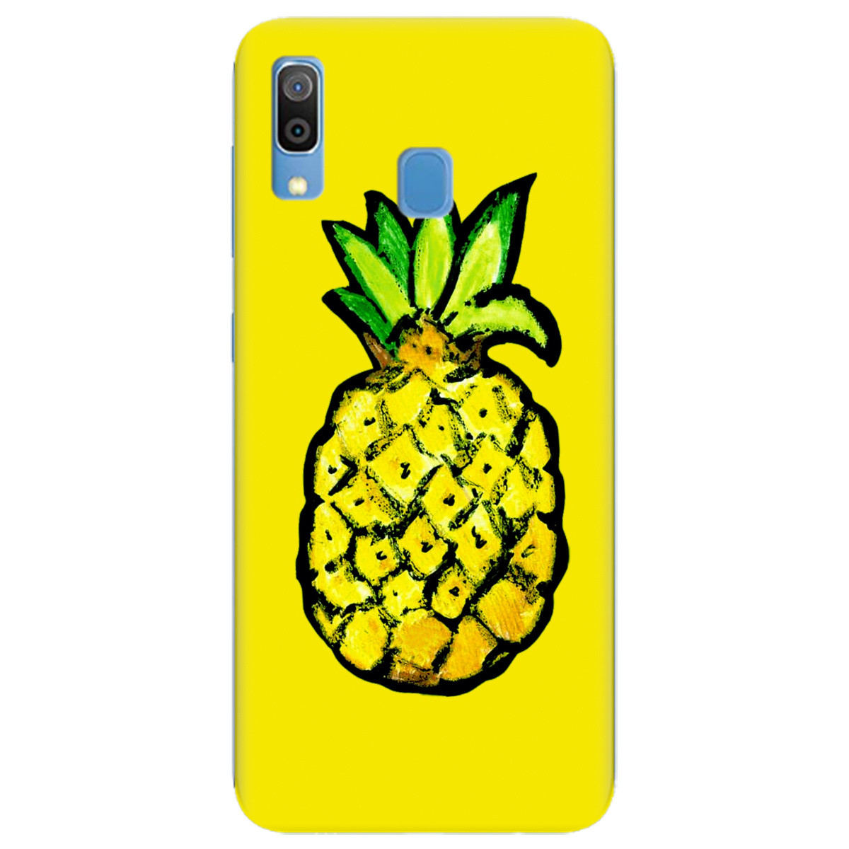 Чохол (бампер) на телефон з принтом Samsung Galaxy A30 | (жовтого кольору) "Sunny pineapple"