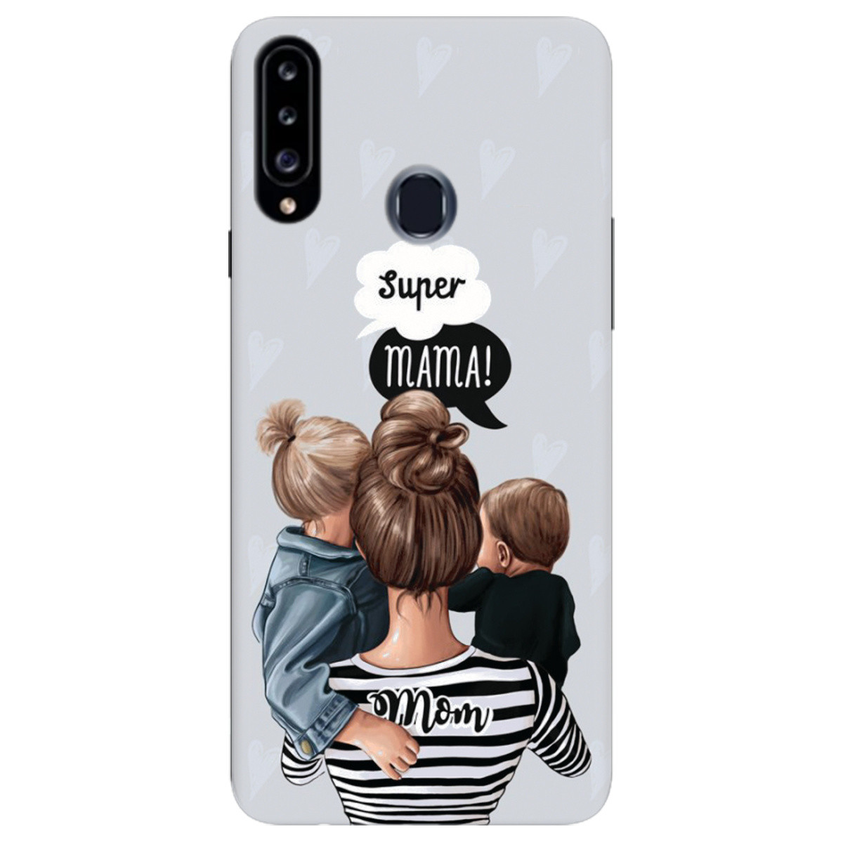 Чохол (бампер) із силікону на смартфон Samsung A20s | "Super Mama"