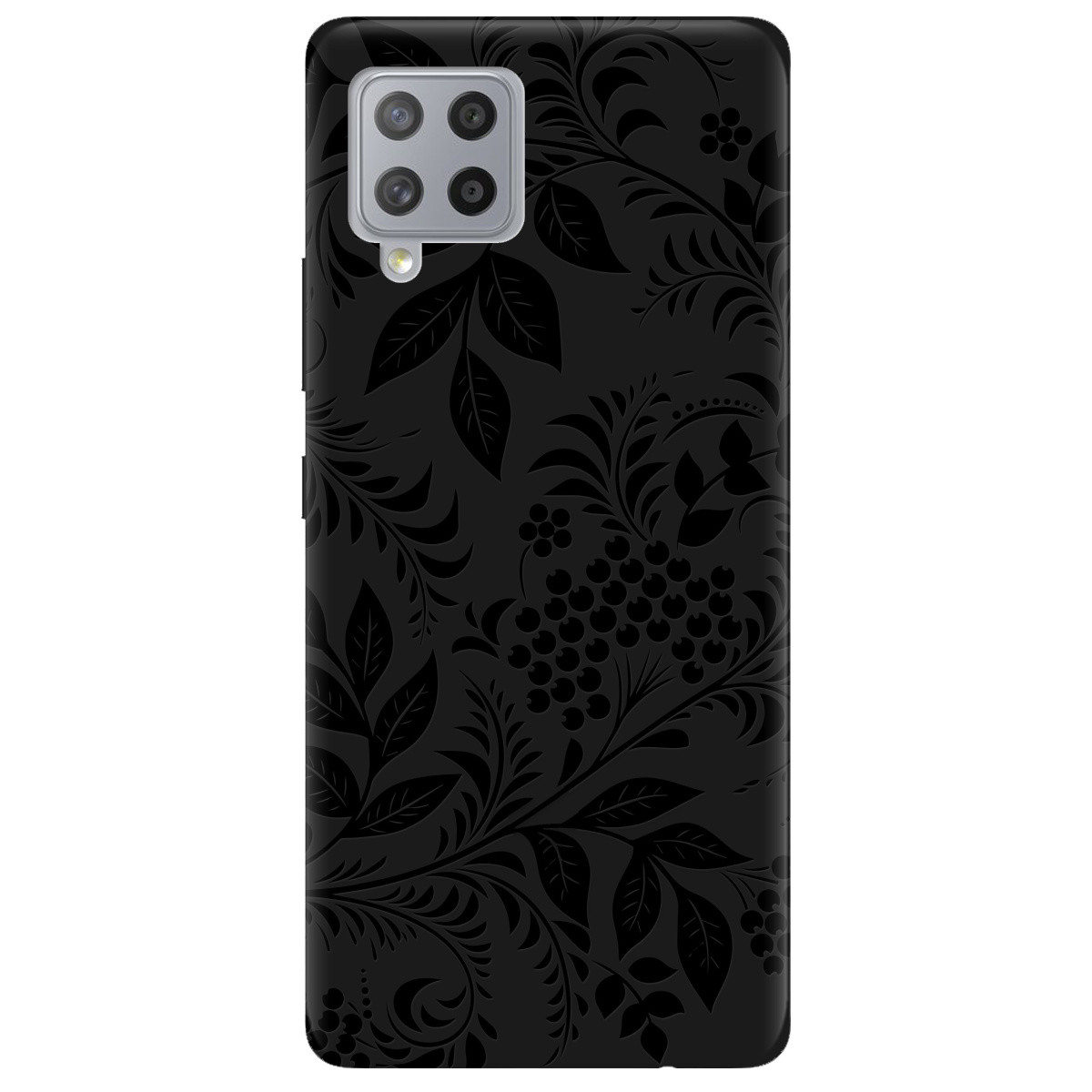 Захисний силіконовий бампер із принтом на смартфон Samsung A42 | матовий (чорний) для жінок "Art"