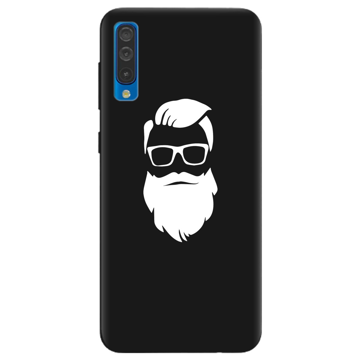 Оригінальний бампер із силікону з картинкою для смартфона Samsung A30s | матовий (чорний) "Beard"
