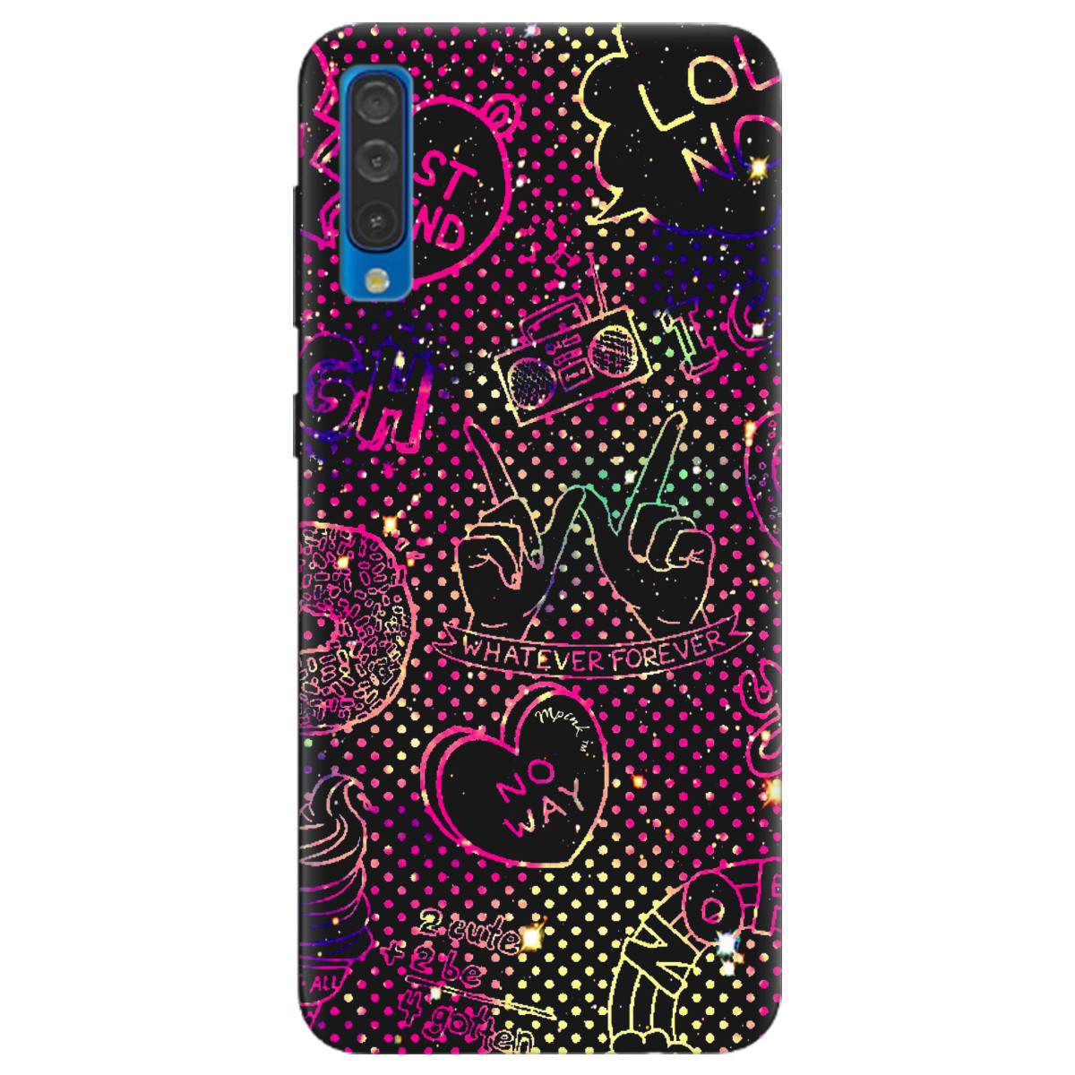 Оригінальний бампер із силікону з картинкою для телефону Samsung A30s | матовий (чорний) "Best friend", фото 1
