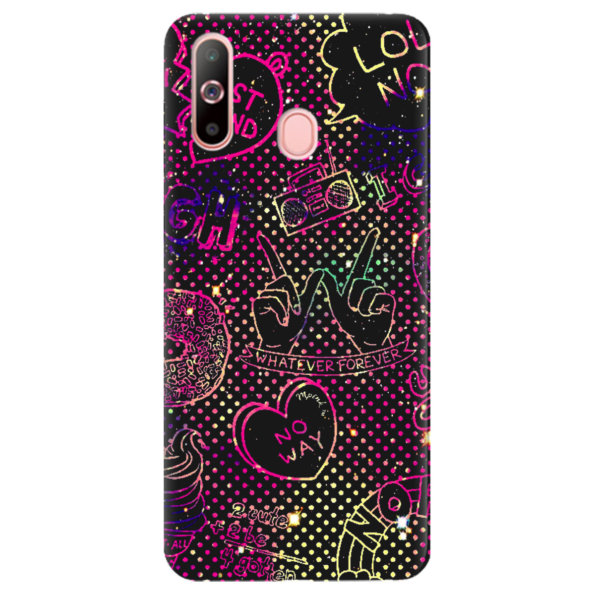 Красивий чохол із силікону із малюнком на смартфон Samsung A60 | матовий (чорний) "Best friend"