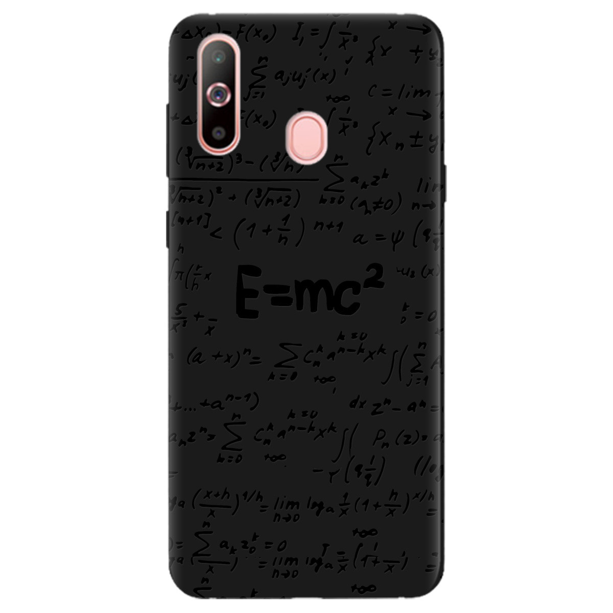 Гарний силіконовий бампер з принтом на телефон Samsung Galaxy A60 | матовий (чорний) "Black Einstein"