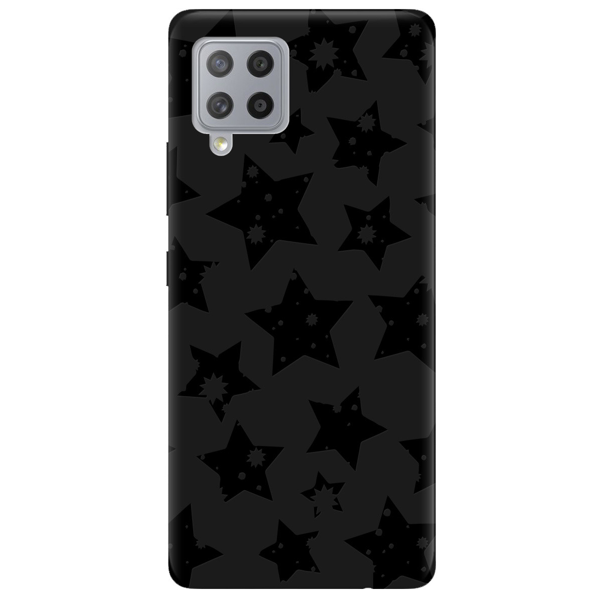 Захисний чохол силіконовий із малюнком на смартфон Samsung A42 | матовий (чорний) для жінок "Black Star"