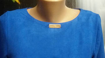 Плаття із замші синє із замком на спині, фото 2