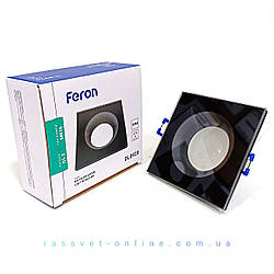 Алюмінієвий світильник з захисним склом Feron DL8920 чорний IP44 88х35мм для ванної кімнати вбудовуваний квадратний