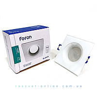 Алюминиевый светильник с защитным стеклом Feron DL8920 белый IP44 88х35мм для ванной встраиваемый квадратный