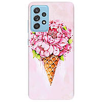 Защитный чехол силиконовый с картинкой на смартфон Самсунг Galaxy A52 | (розовый) | "Ice cream"