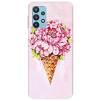 Красивый бампер (чехол) для телефона Samsung A32 (4G) | (розового цвета) | "Ice cream"
