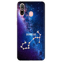 Защитный силиконовый бампер с картинкой на телефон Самсунг Galaxy A60 | "Скорпион со стразами"
