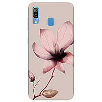 Захисний чохол силіконовий з малюнком для телефону Samsung Galaxy A20 | (рожевого кольору) "Blossom"