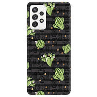 Чехол силиконовый для беспроводной зарядки с картинкой на телефон Самсунг Galaxy A72 | для девушек | "Cactus"