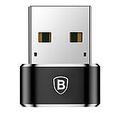 Перехідник Baseus USB Male To Type-C Female Adapter Converter 3A (CAAOTG-01), фото 4