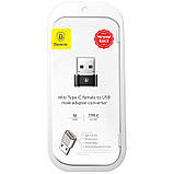 Перехідник Baseus USB Male To Type-C Female Adapter Converter 3A (CAAOTG-01), фото 7