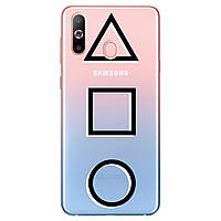 Защитный силиконовый бампер с принтом для телефона Самсунг Galaxy A60 | "Squid games"