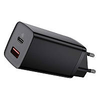 Универсальное сетевое зарядное устройство Baseus Wall Charger GaN2 Lite USB-C+USB 65W CCGAN2L-B01 (Черное)