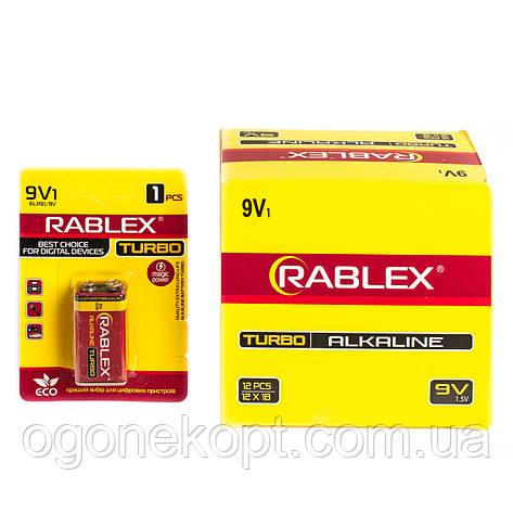 RABLEX Turbo Alkaline 6LR61 Крона 9V, фото 1