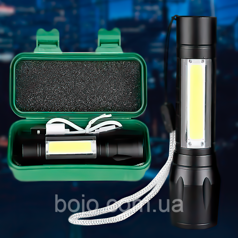 Акумуляторний ручний ліхтарик з кейсом для зберігання MX511S-COB Usb Charge (АМ-13)