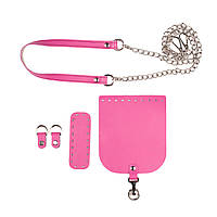 Комплект для міні-сумочки Amely зі шкіри, колір Яскраво-рожевий