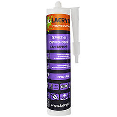 Герметик силіконовий санітарний прозорий LAKRYSIL, 280 мл