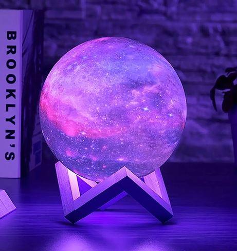 Лампа Місяць кольорова 3D Настільний світильник Місяць Ly-167 акумулятор із пультом
