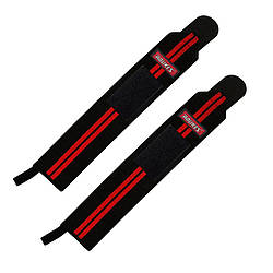 Кистьові бинти для важкої атлетики AOLIKES A-1538 Black + Red 4663-14828