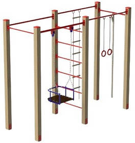 Гімнастичний комплекс з драбиною та кільцями SiverSport KID655