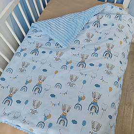 Дитяча ковдра з  плюшем, плед в коляску або  дитяче ліжчко. Утеплення з"ємне. ( КОВДРА + ПІДКОВДРА)