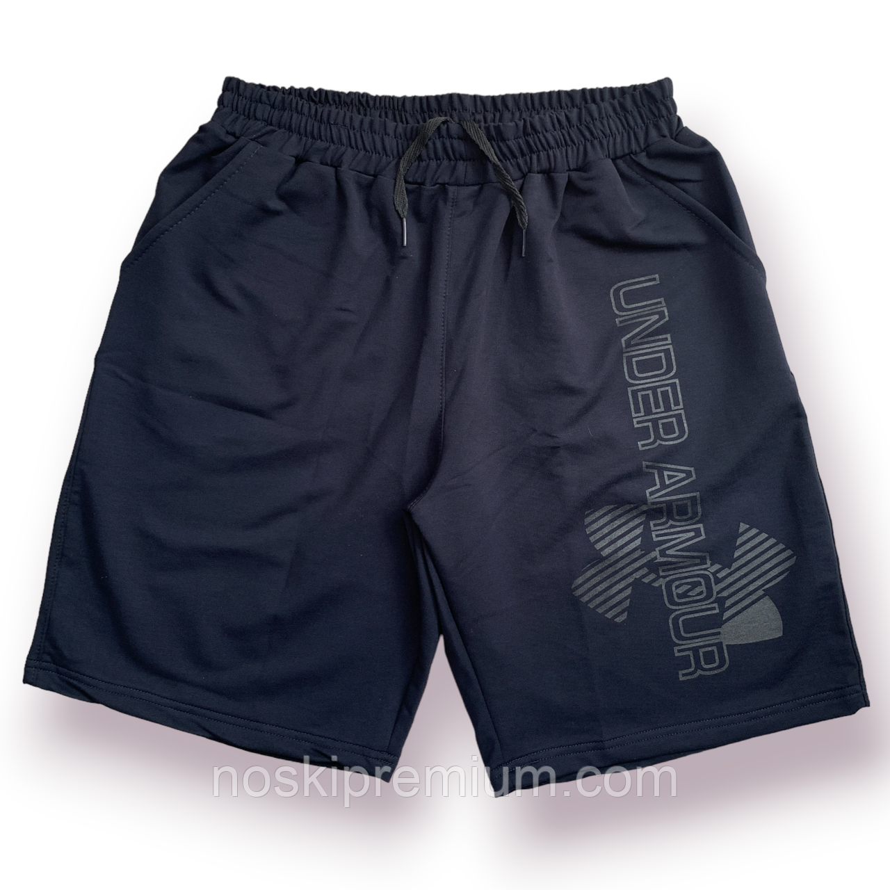 Шорти чоловічі спортивні двонитка пеньє Under Armour, Туреччина, розміри 46-54, темно-сині, 011559