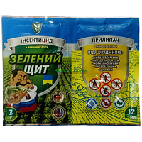 Инсектицид "Зеленый щит" от вредителей 12мл+3мл" с фунгицидом, прилипателем, /400