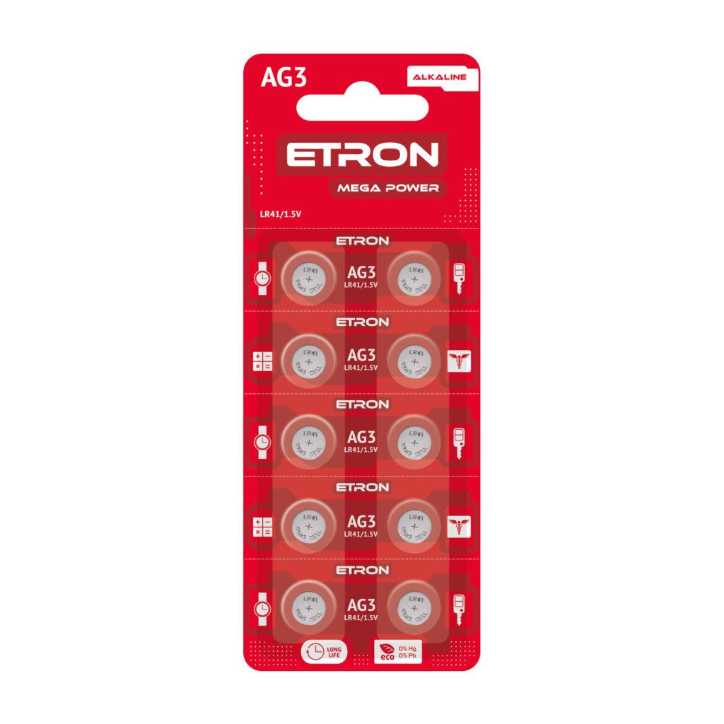 Батарейки ETRON Mega Power AG3 10 шт.