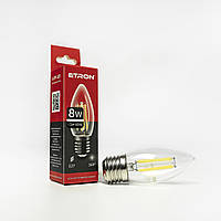 Светодиодная филаментная лампа ETRON Filament C37 8W E27 4200K прозрачная