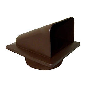 Вентиляційний ковпак з клапаном та фланцем 140х140x100 (коричневий)