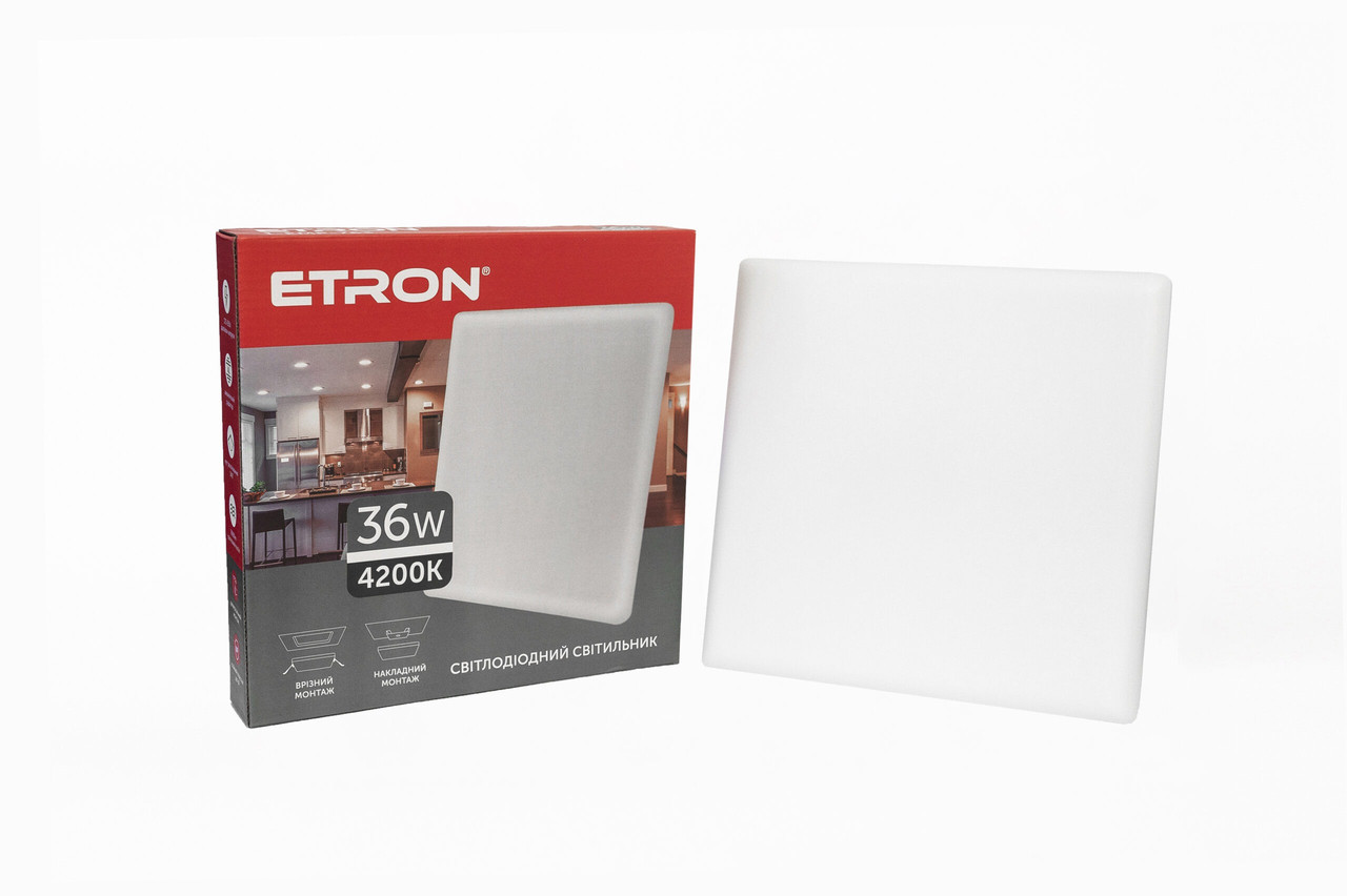 Світлодіодний світильник ETRON Multipurpose 36W 4200К ІР20 квадрат