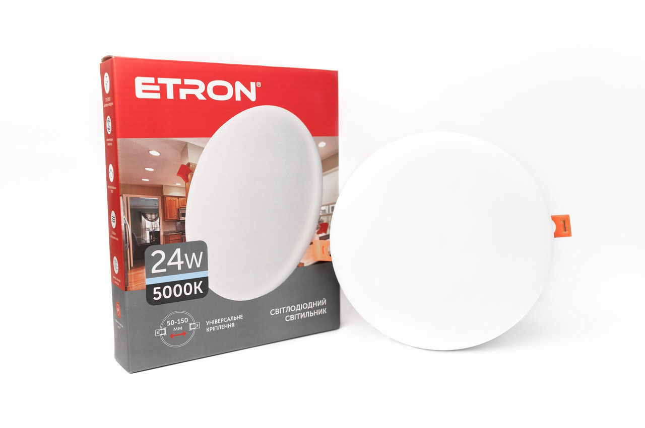 Світлодіодний світильник ETRON Decor 1-EDP-614 24W 5000К ІР20 круг, фото 1