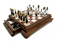 Шахматы от Italfama "Arabescato" материал дерево, мрамор размер 47*47 см Цвет коричневый