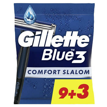 Станок для гоління Gillette Blue3 Comfort Slalom чоловічий одноразовий 3 леза 9+3 шт