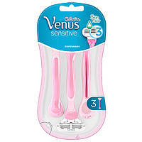Станок для бритья Gillette Venus Sensitive женский одноразовый 3 лезвия 3 шт
