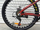 Спортивний велосипед дитячий алюмінієвий ТopRider 24 дюйми "680" червоний + підніжка + крила + насос + дзвінок, фото 3