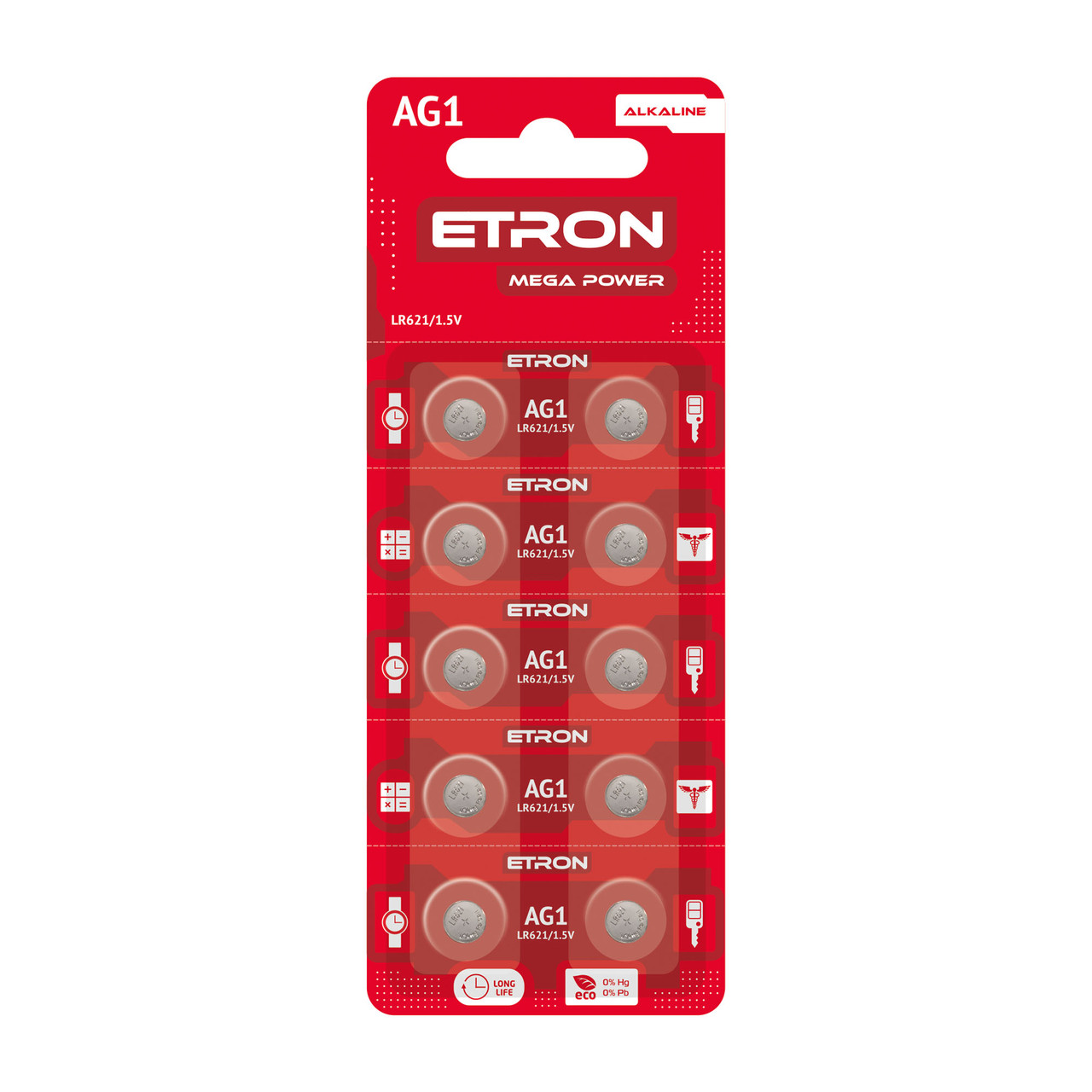 Батарейки ETRON Mega Power AG1 10 шт.