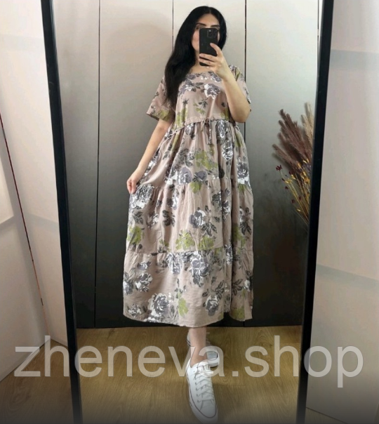 Плаття жіноче літнє, квітковий принт, штапель р 48-50, 52-54, фото 1