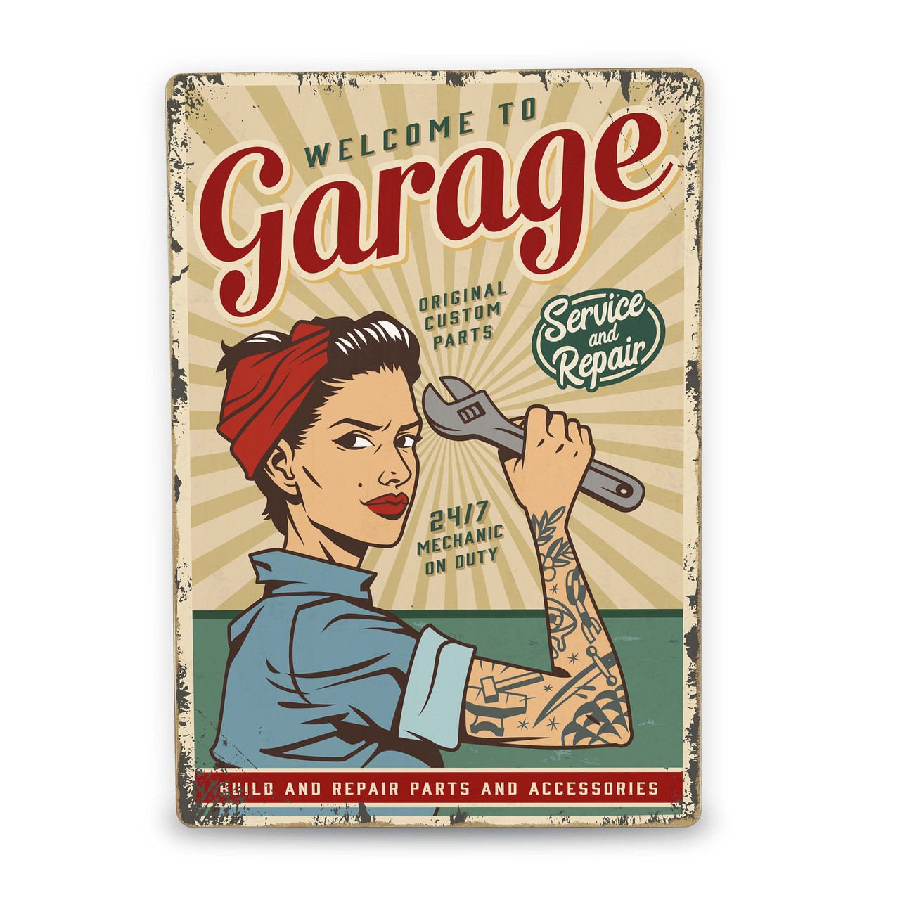 Дерев'яний Постер Welcome to garage
