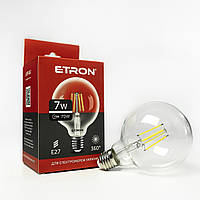 Світлодіодна філаментна лампа ETRON Filament G95 7W E27 4200K прозора