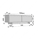 Сучасна тумба під ТВ із двома місткими висувними ящиками з ДСП Комод для телевізора 140 см, фото 9