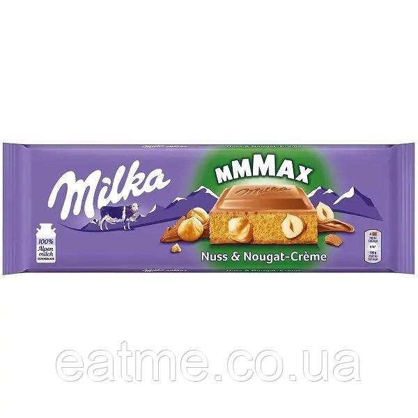 Шоколад молочний з горіховим кремом і цільним фундуком Milka Nuss & Nougat-Crème 300g