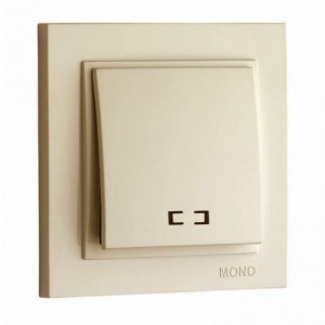 Вимикач 1-кл з підсвічуванням Mono Electric, DESPINA (крем)