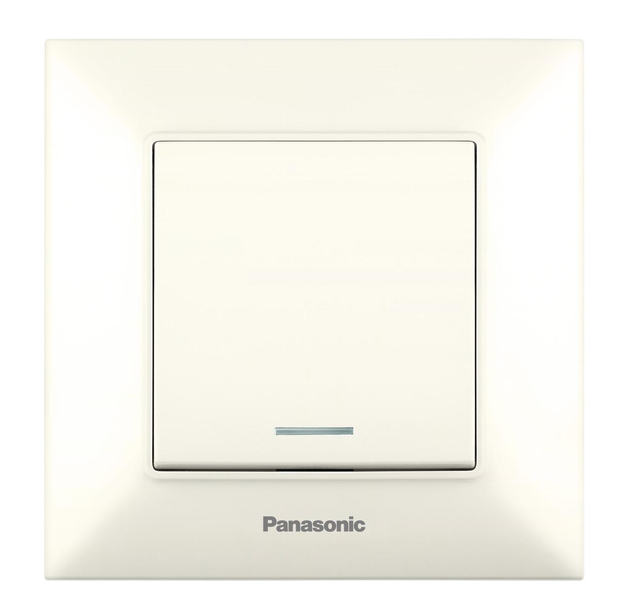 Вимикач одноклавішний з підсвіткою Panasonic Arkedia Slim крем WNTC0002-2BG, фото 1