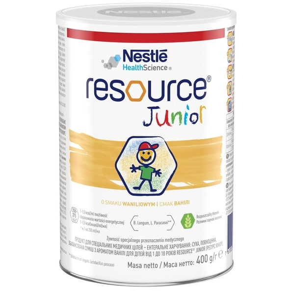 Суха молочна суміш Nestle Resource Junior зі смаком ванілі для дітей від 1 року (400 гр.)